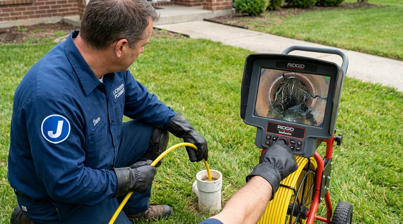 Sewer camera inspection being performed by Johns Plumbing LLC in New City