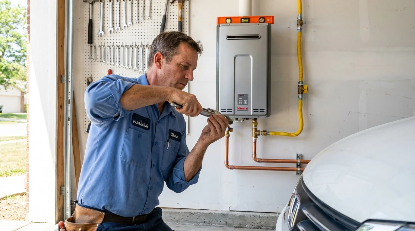 Tankless water heater installation by a Johns Plumbing LLC plumber in New City